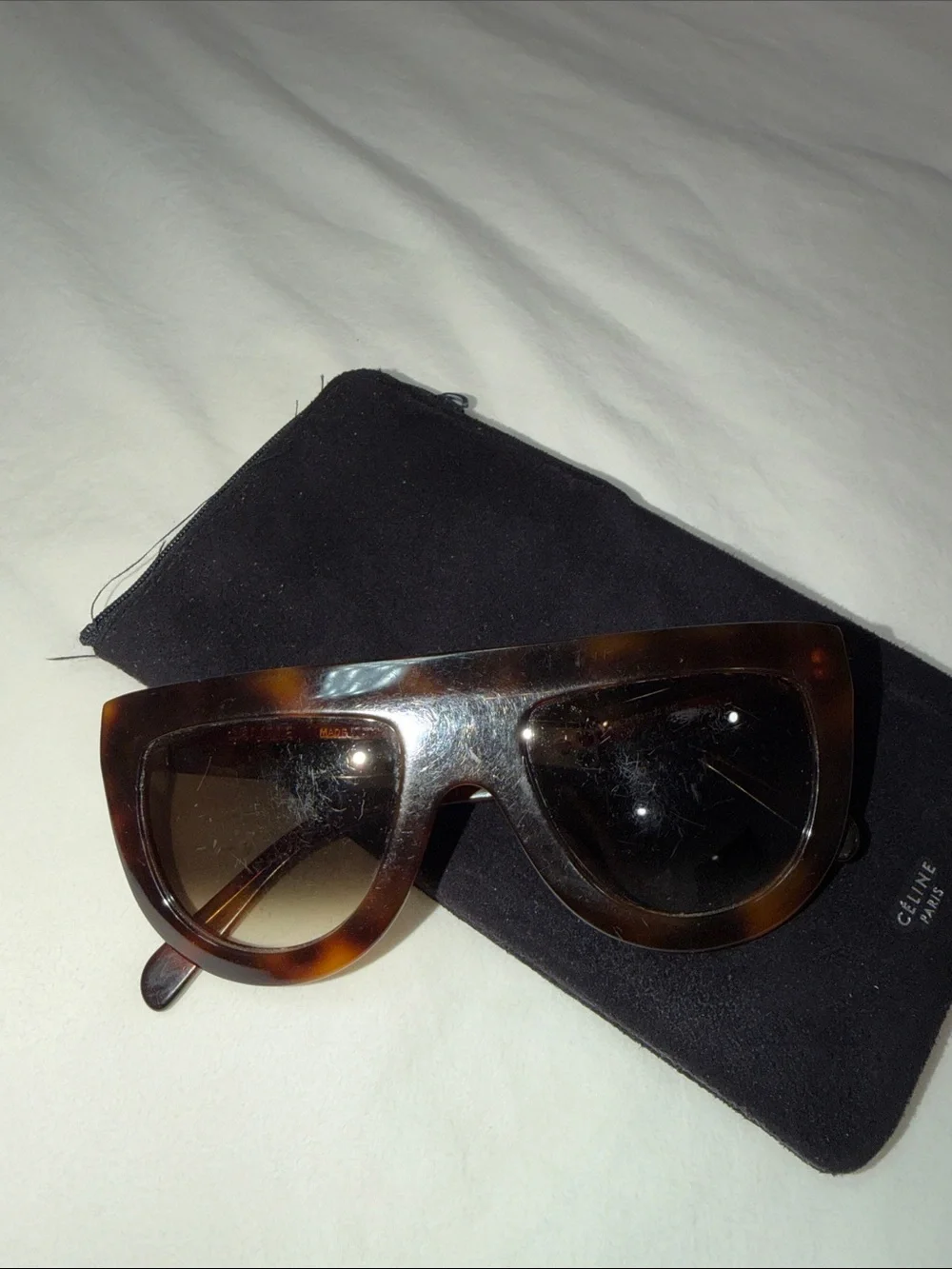 Celine Tortoiseshell Oversized Shield Sunglasses - Brown Gradient